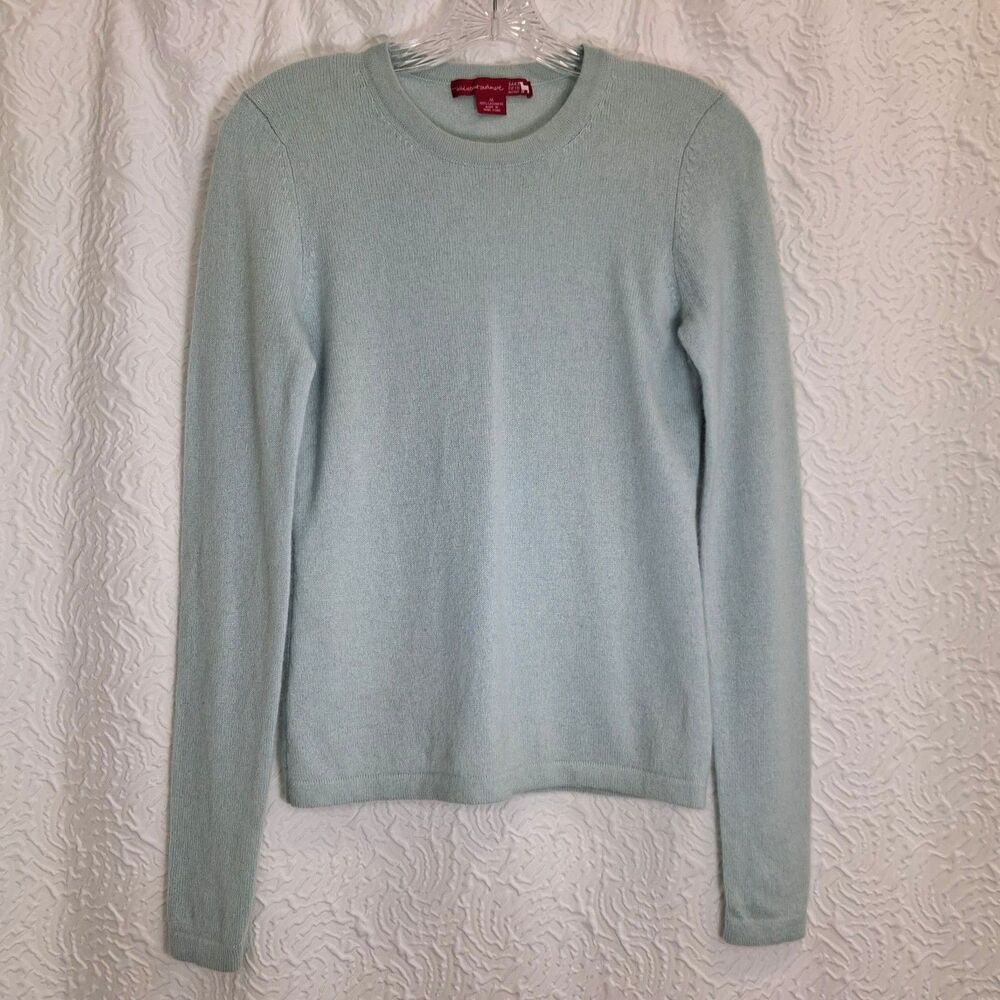 Wild About Cashmere Sweater SZ M Mint Green VTG Saks 5th Avenue Long Sleeve